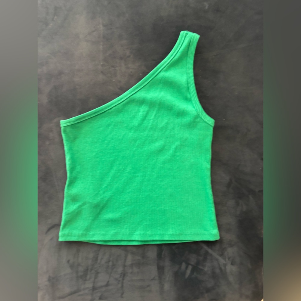 Pilcro Vibrant Green Ribbed Top
